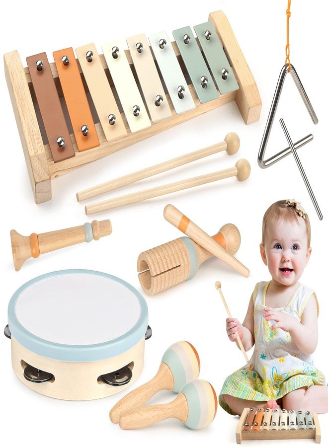 Vanplay Montessori Toys - 6 in 1 Wooden Musical Instruments for Toddlers 1-3, Infant Music Toy for Babies with Boho Xylophone for Boy & Girls Easter Birthday Gifts for 1-2 - Image 1